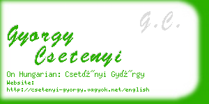 gyorgy csetenyi business card